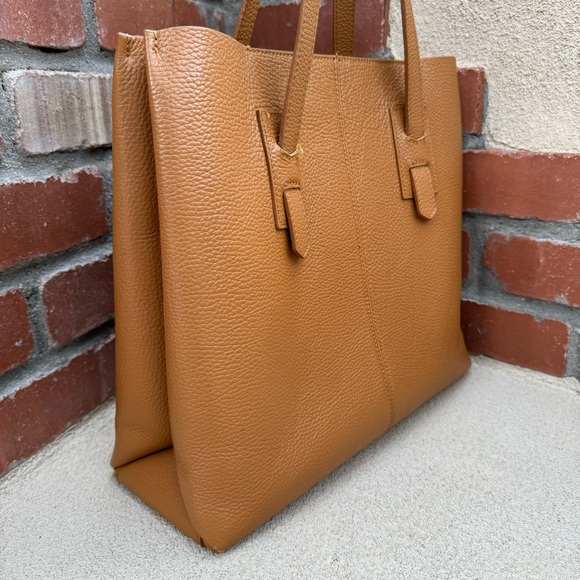LE BORSE DI GIULIA 🇮🇹 Genuine Leather Made in Italy Large Tote Bag in Camel - Picture 5 of 14